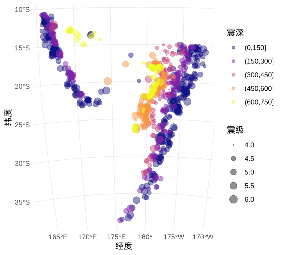 太平洋岛国斐济及其周边的地震分布